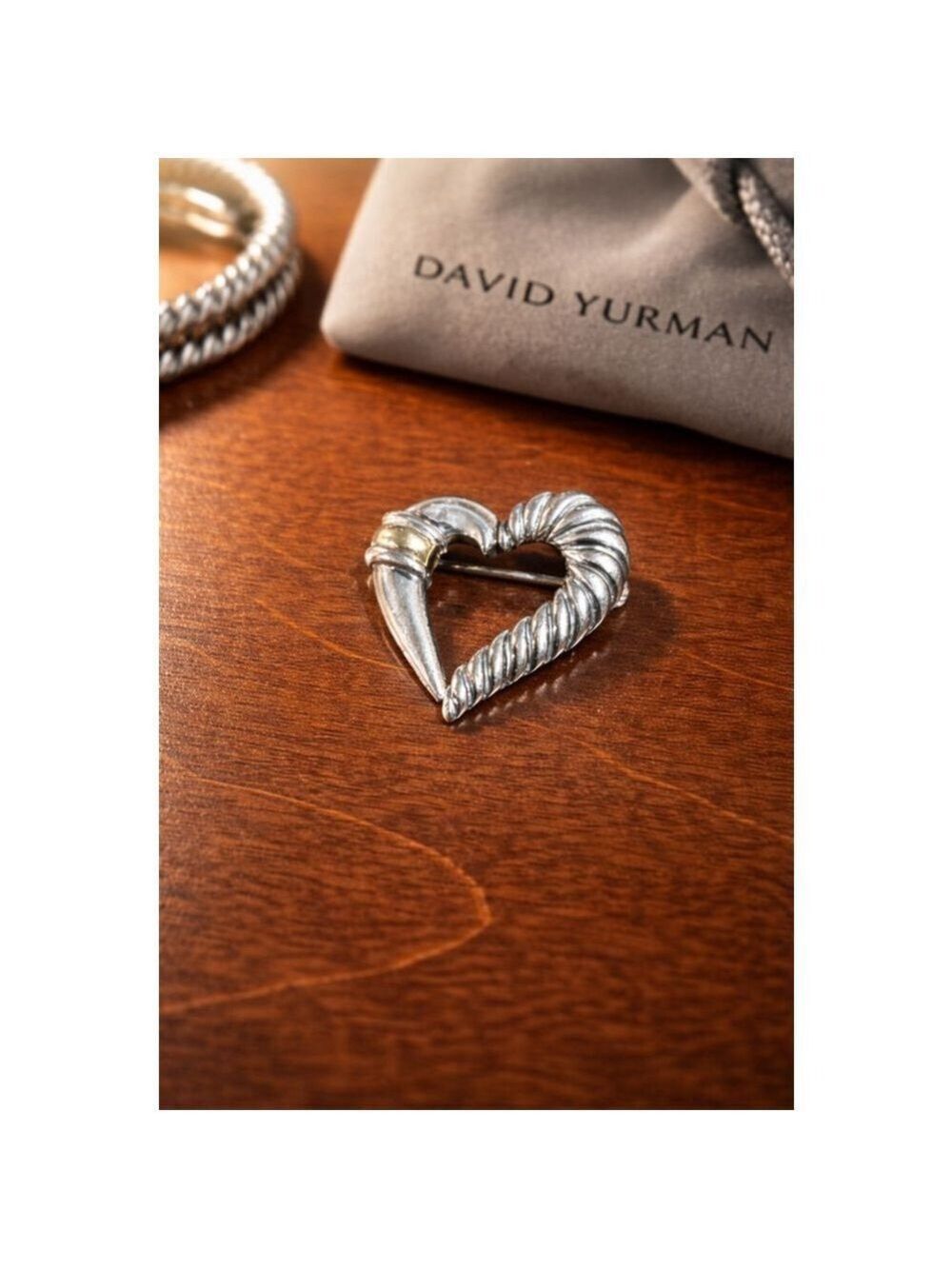 David Yurman Heart Brooch One Size Silver Gold
